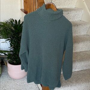 Abercrombie & Fitch Chunky Teal Cowl Neck Sweater